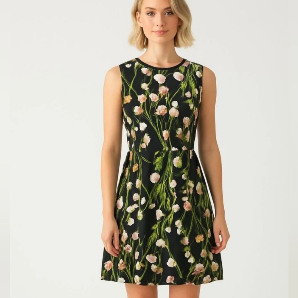 Victoria Beckham for Target Black and White A-line Midi Dress Size Small.